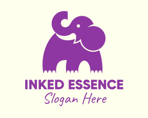 Cute Purple Elephant logo design