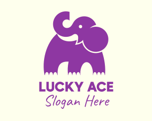 Cute Purple Elephant logo design