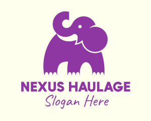 Cute Purple Elephant logo design