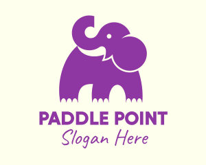 Cute Purple Elephant logo design