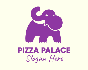 Cute Purple Elephant logo design