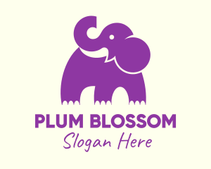 Cute Purple Elephant logo design