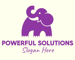 Cute Purple Elephant logo design