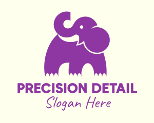 Cute Purple Elephant logo design