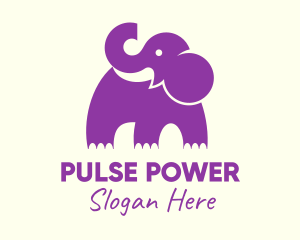 Cute Purple Elephant logo design