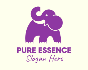 Cute Purple Elephant logo design