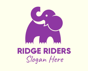 Cute Purple Elephant logo design