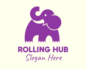 Cute Purple Elephant logo design