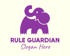 Cute Purple Elephant logo design