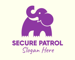 Cute Purple Elephant logo design