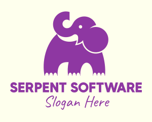 Cute Purple Elephant logo design