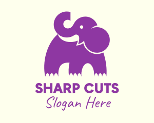 Cute Purple Elephant logo design