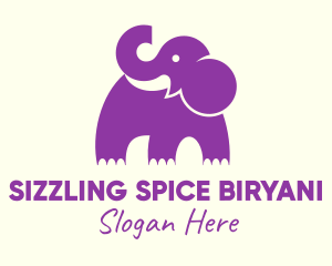 Cute Purple Elephant logo design