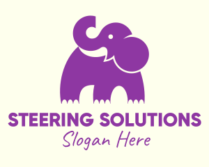 Cute Purple Elephant logo design