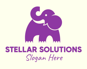 Cute Purple Elephant logo design