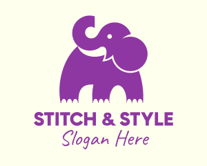 Cute Purple Elephant logo design