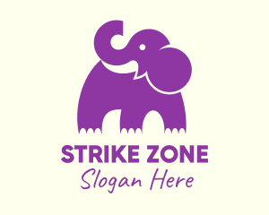 Cute Purple Elephant logo design