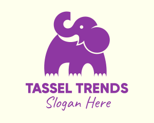 Cute Purple Elephant logo design