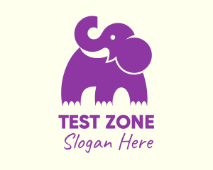 Cute Purple Elephant logo design