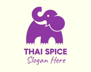 Cute Purple Elephant logo design
