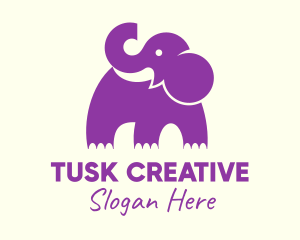 Cute Purple Elephant logo