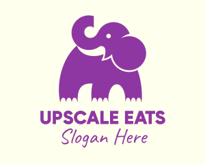 Cute Purple Elephant logo design