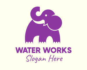 Cute Purple Elephant logo design