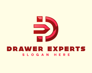 Forwarding Arrow Letter D logo design