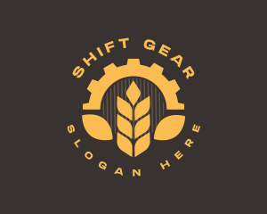 Agriculture Gear Wheat logo design