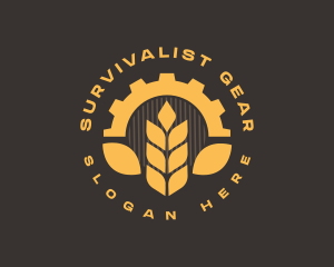 Agriculture Gear Wheat logo design