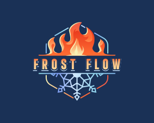 Fire Snowflake Ventilation logo design