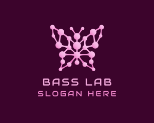 Pink Butterfly Molecule logo design