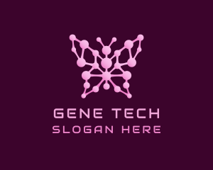 Pink Butterfly Molecule logo design