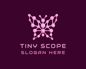 Pink Butterfly Molecule logo design