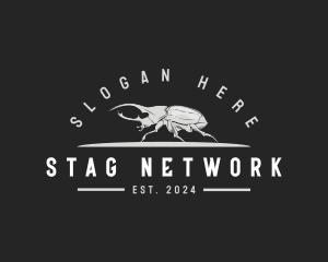 Stag Beetle Insect logo design