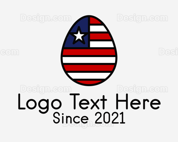 Patriotic Flag Egg Logo