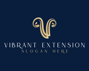 Elegant Decorative Letter V logo design