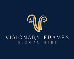 Elegant Decorative Letter V logo design