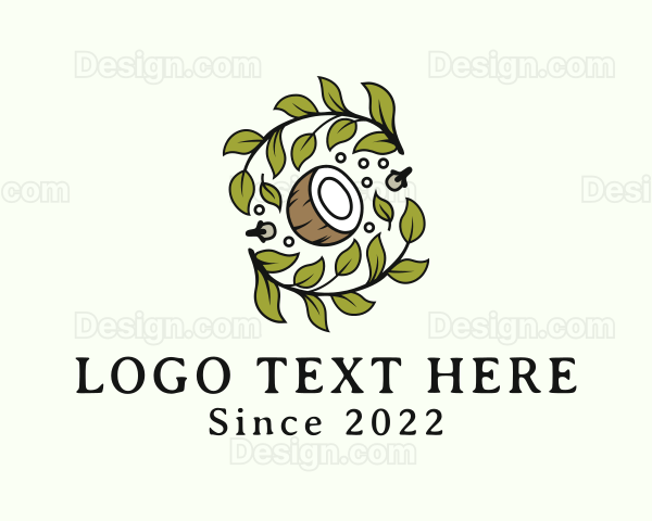 Leaf Coconut Herb Logo