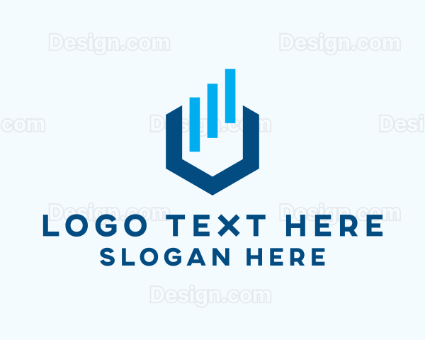 Finance Hexagon Bars Logo