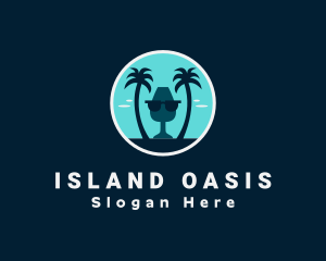 Beach Island Bar Drink logo design