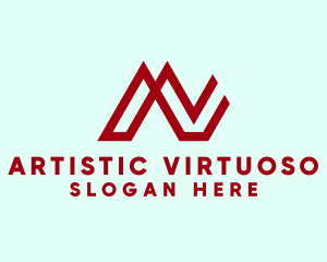 Red Letter AV Monogram  logo design