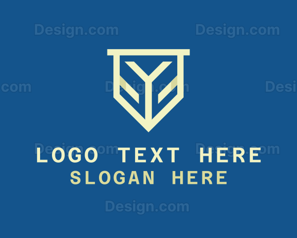 Geometric Banner Shield Logo