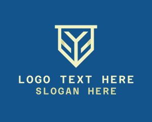 Geometric Banner Shield logo