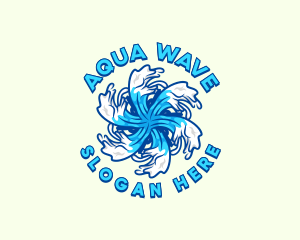 Wave Vortex Ocean logo design