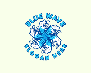 Wave Vortex Ocean logo design