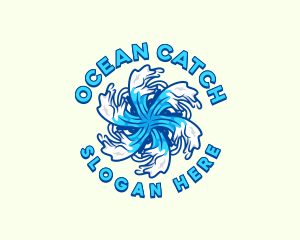 Wave Vortex Ocean logo design