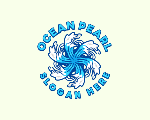 Wave Vortex Ocean logo design