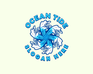 Wave Vortex Ocean logo design