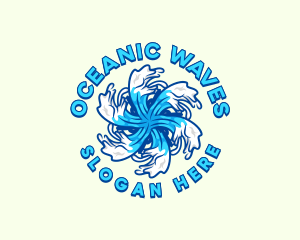 Wave Vortex Ocean logo design